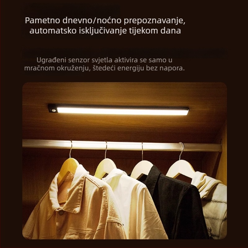 LED trak sa senzorom pokreta, bežično punjiva za ormariće i garderobu, noćna svjetiljka