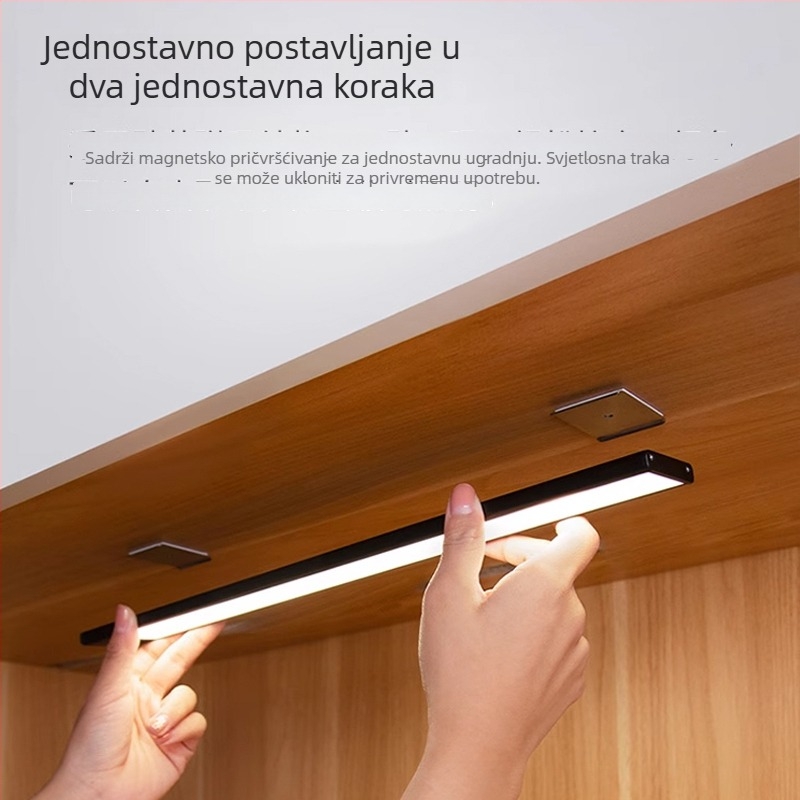 LED trak sa senzorom pokreta, bežično punjiva za ormariće i garderobu, noćna svjetiljka
