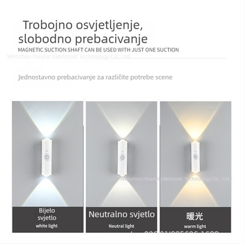 Višebojna punjiva zidna svjetiljka s senzorom pokreta, noćna lampica u obliku brda s dvostrukim mačjim očima za ambijentalno osvjetljenje