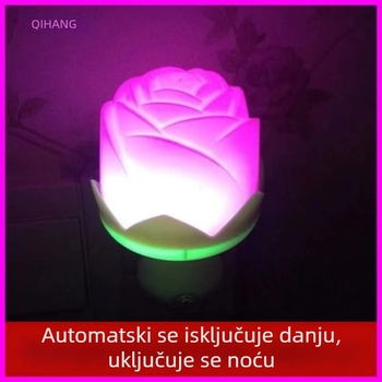 LED crtani ružičasti noćni lampić s utičnicom, senzorska lampica za hranjenje djeteta