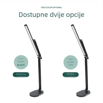 360° rotirajuća LED stolna lampica s pametnim dodirnim upravljanjem, za učenje i čitanje, zaštita očiju, punjiva noćna svjetiljka s podesivom jačinom svjetla