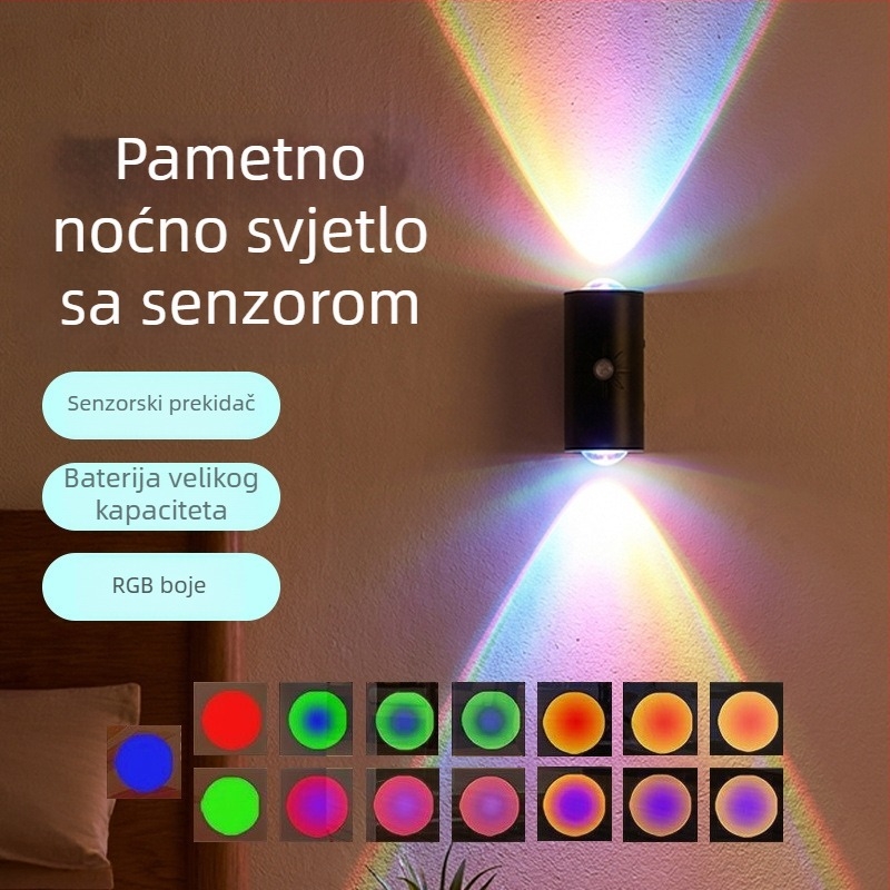 Inteligentna noćna lampica sa senzorom za spavaću sobu i dnevni boravak, atmosfersko kućno osvjetljenje s magnetskom zidnom lampom za hodnik