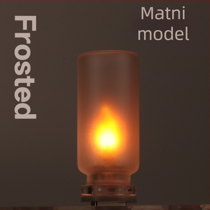 LED lampica s plamenom, realističan plamen, digitalna svijeća, noćna svjetiljka, stakleno sjenilo, mrežno napajanje, model RX9008