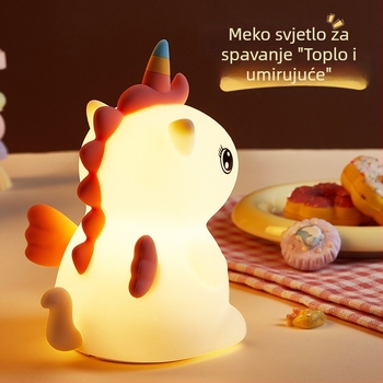 Noćna silikon lampica s jednorogom, dodirna atmosfera lampica, USB punjiva noćna lampica, prilagodljiva