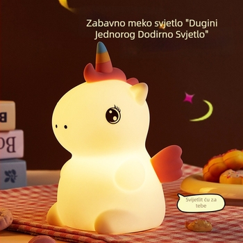 Noćna silikon lampica s jednorogom, dodirna atmosfera lampica, USB punjiva noćna lampica, prilagodljiva