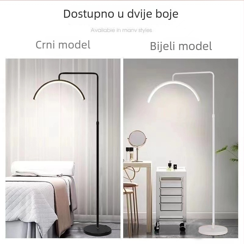 LED kozmetička lampa sa stojnom lampom u obliku slova U za produženje trepavica, tetoviranje obrva i manikuru, zaštita očiju, osvjetljenje bez sjene