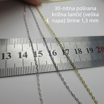 Materijali za DIY nakit od srebra 925: lanac u obliku O, polirani križni lanac, veća količina poluzavršenih lanaca, dodaci s resicama