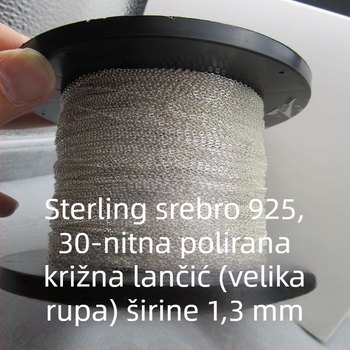 Materijali za DIY nakit od srebra 925: lanac u obliku O, polirani križni lanac, veća količina poluzavršenih lanaca, dodaci s resicama