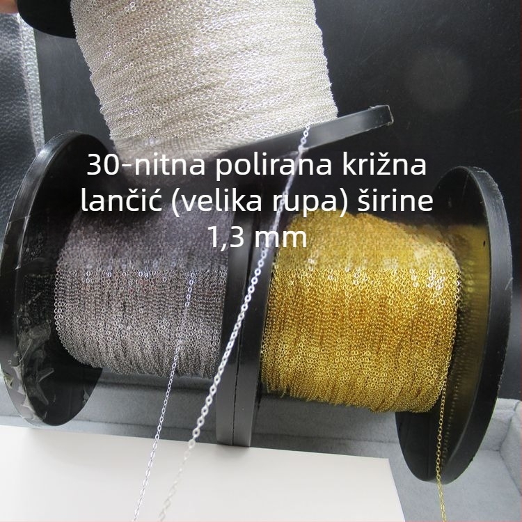 Materijali za DIY nakit od srebra 925: lanac u obliku O, polirani križni lanac, veća količina poluzavršenih lanaca, dodaci s resicama