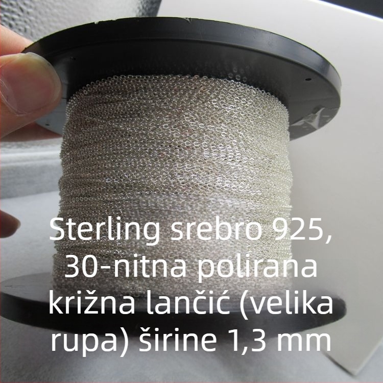 Materijali za DIY nakit od srebra 925: lanac u obliku O, polirani križni lanac, veća količina poluzavršenih lanaca, dodaci s resicama