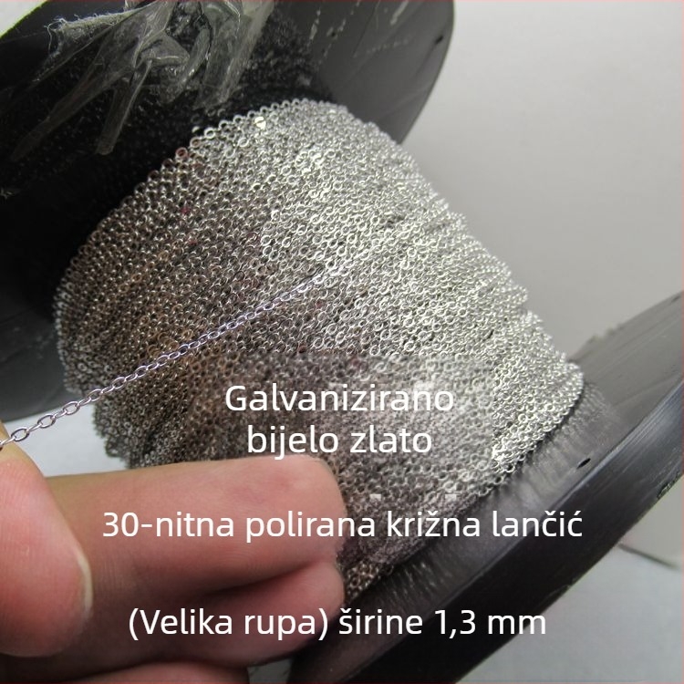 Materijali za DIY nakit od srebra 925: lanac u obliku O, polirani križni lanac, veća količina poluzavršenih lanaca, dodaci s resicama