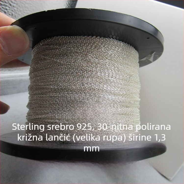 Materijali za DIY nakit od srebra 925: lanac u obliku O, polirani križni lanac, veća količina poluzavršenih lanaca, dodaci s resicama