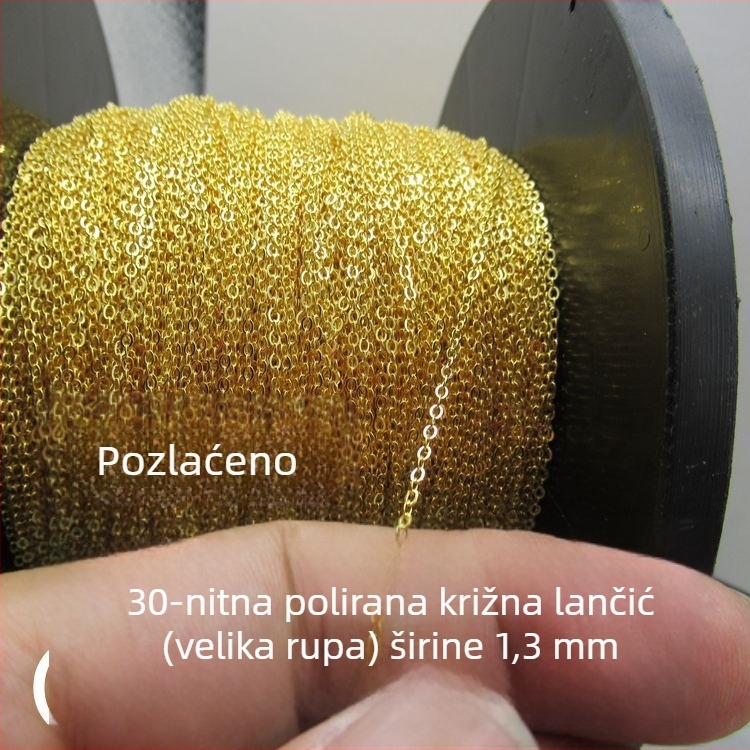 Materijali za DIY nakit od srebra 925: lanac u obliku O, polirani križni lanac, veća količina poluzavršenih lanaca, dodaci s resicama