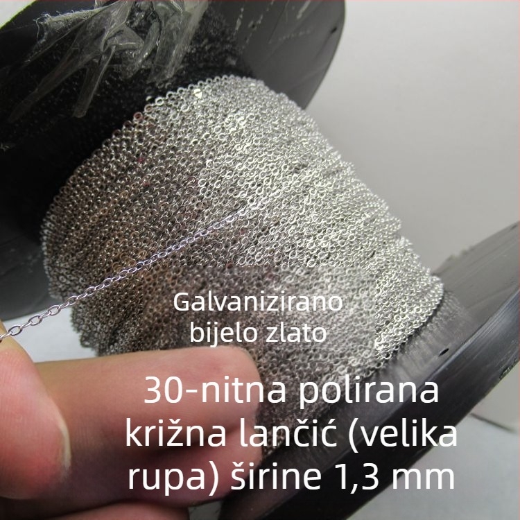 Materijali za DIY nakit od srebra 925: lanac u obliku O, polirani križni lanac, veća količina poluzavršenih lanaca, dodaci s resicama