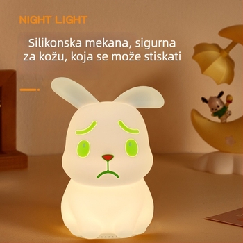 Noćna lampica sa kremastim zecom za dječju sobu, USB stolna lampica