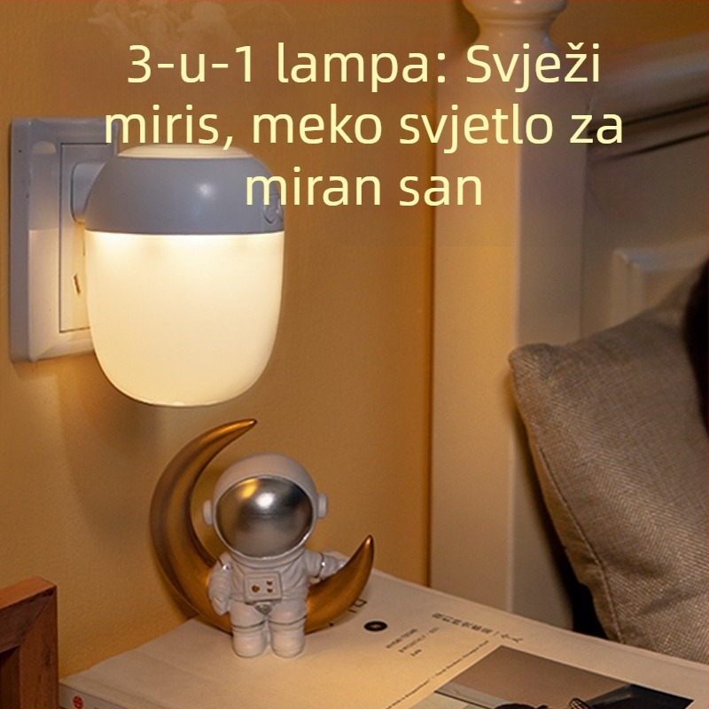 Daljinski upravljana noćna svjetiljka za spavaću sobu, 220V, senzor svjetla, zaštita očiju, lampica za hranjenje bebe i noćna svjetiljka za djecu s funkcijom repelenta protiv komaraca