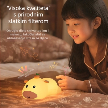 Capybara silikonska noćna lampica USB punjiva, za spavaću sobu i dojenje djeteta, promjenjiva boja, dekorativni ornament
