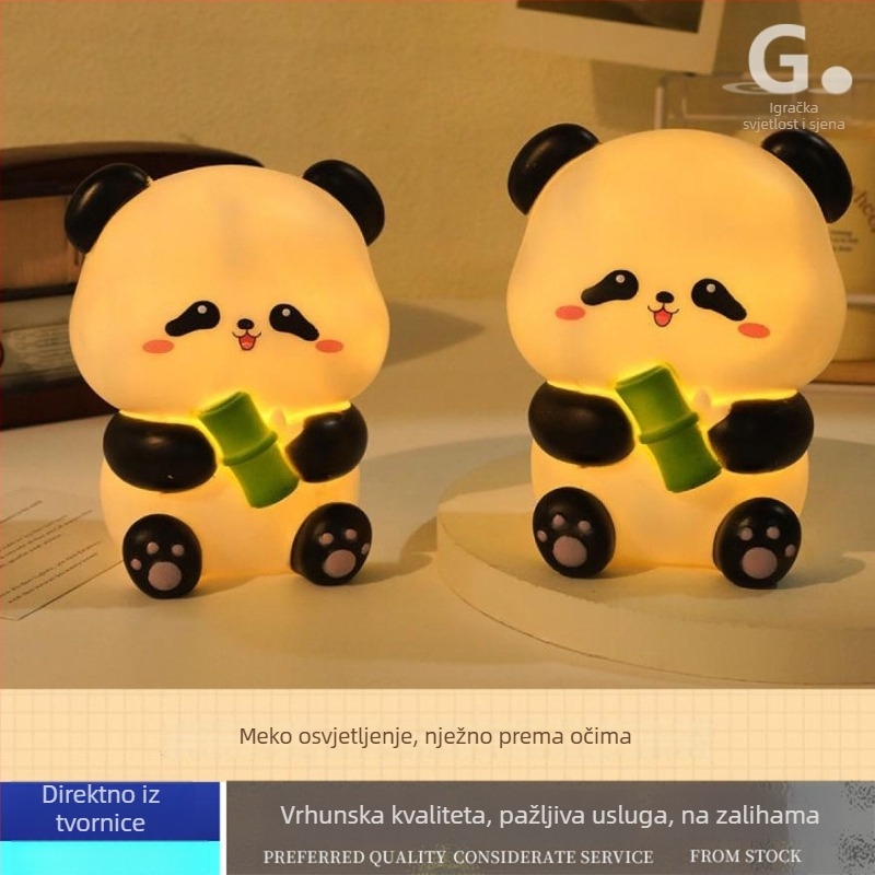 Kreativna Panda LED noćna svjetiljka s USB punjenjem, slatka dječja stolna svjetiljka za sobu, zaštita očiju