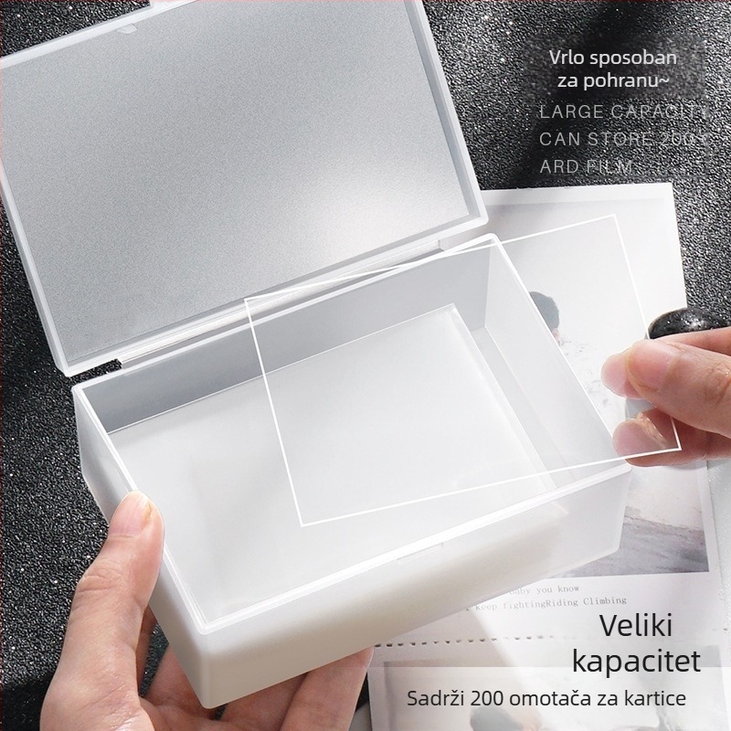 Mat-transparentna kutija za kartice s poklopom, višenamjenska prašno-zaštitna kutija za pohranu, kapacitet 200 ml