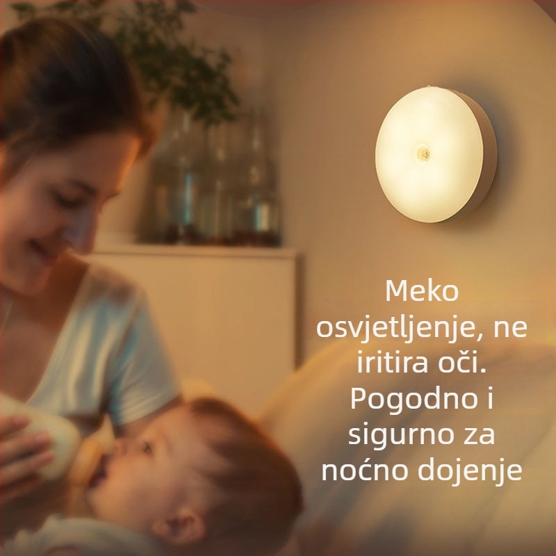 LED noćna svjetiljka sa senzorom pokreta za ormarić i noćni ormarić, USB punjenje, svjetlo s kontrolom svjetla za spavaću sobu
