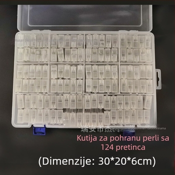 Kutija za skladištenje rižastih perlica s 124 odjeljka, prozirna kutija alata za crtanje dijamantima