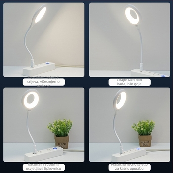 Lampa za noćno osvjetljenje s glasovnim upravljanjem za spavaću sobu, ambijentalna rasvjeta kraj kreveta, USB napajanje, nježna prema očima, moderan minimalistički dizajn