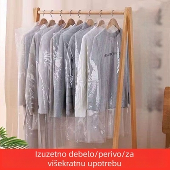 Prozirni plastični zaštitni omotač za odjeću u ormaru, jednokratna zaštita od prašine za odijela, debeli dizajn