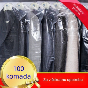 Prozirni plastični zaštitni omotač za odjeću u ormaru, jednokratna zaštita od prašine za odijela, debeli dizajn