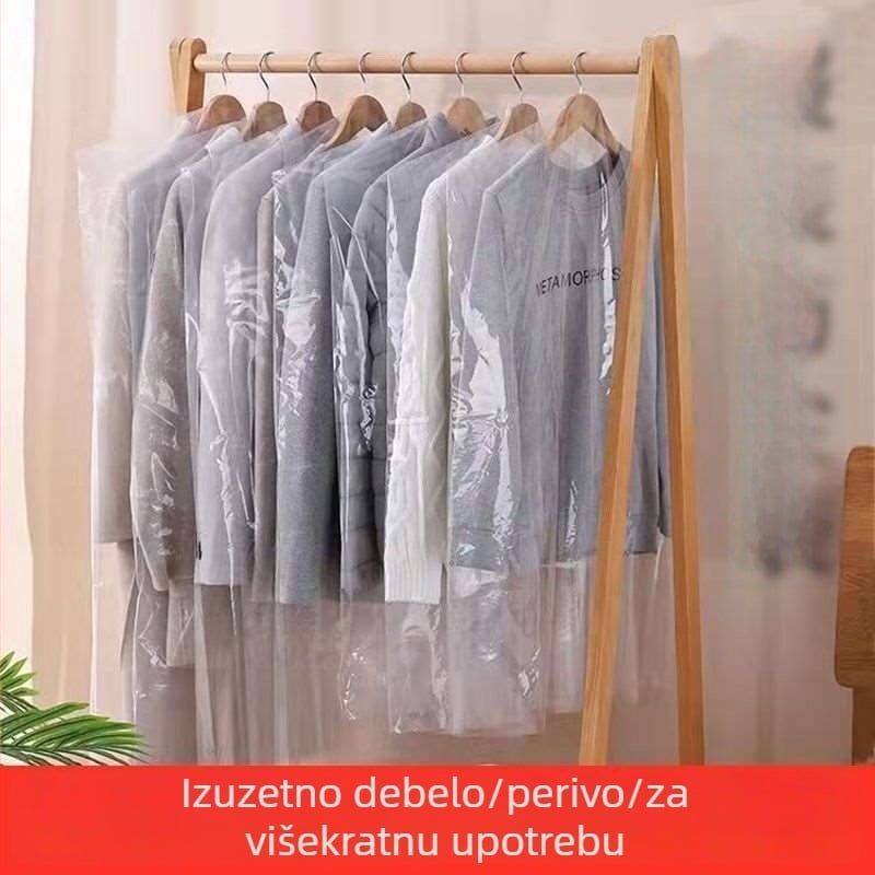 Prozirni plastični zaštitni omotač za odjeću u ormaru, jednokratna zaštita od prašine za odijela, debeli dizajn