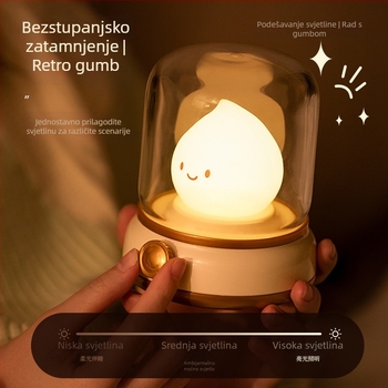 Noćna lampica inspirirana kerosinom lampom za spavaću sobu, ambijentalna stolna lampa