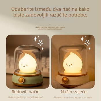 Noćna lampica inspirirana kerosinom lampom za spavaću sobu, ambijentalna stolna lampa
