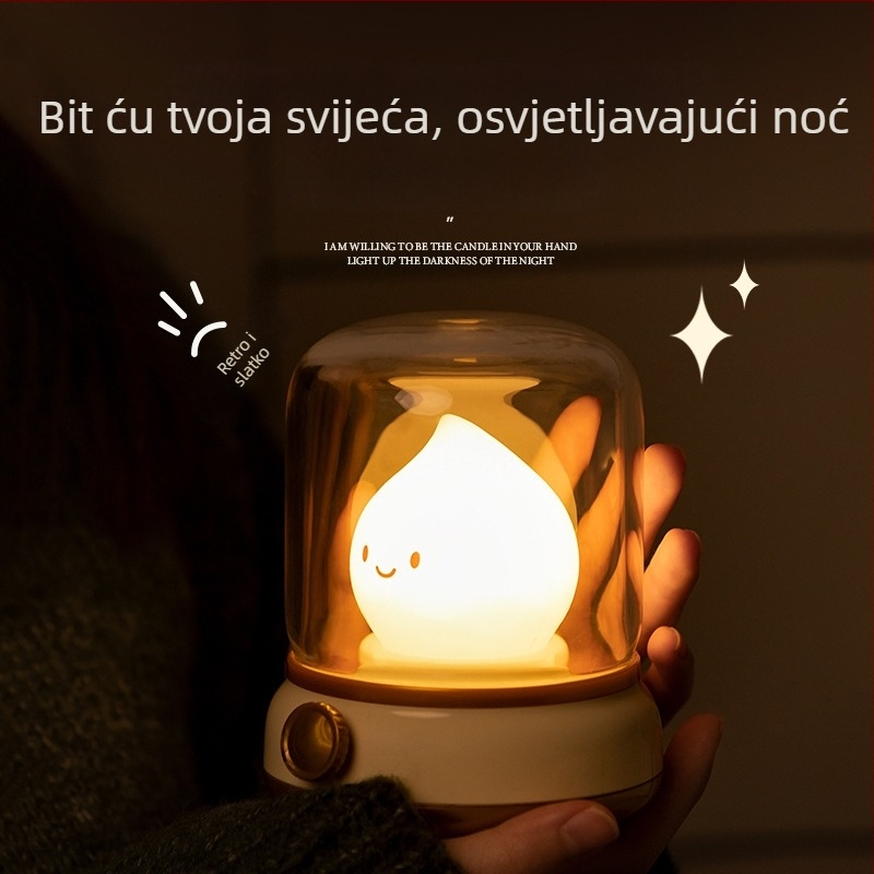 Noćna lampica inspirirana kerosinom lampom za spavaću sobu, ambijentalna stolna lampa