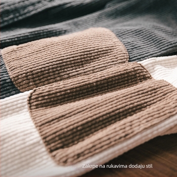 Patchwork kordurova košulja-jakna s dugim rukavima, teška tkanina, jesenji muški komad