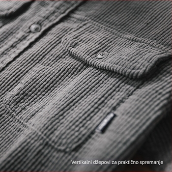 Patchwork kordurova košulja-jakna s dugim rukavima, teška tkanina, jesenji muški komad