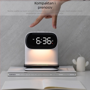 Bežični punjač za telefon, sat i noćno svjetlo – višenamjenska stolna lampa za dom
