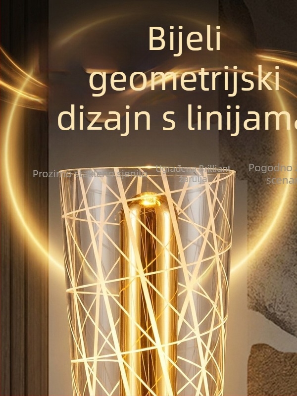 Noćna lampica za spavaću sobu s akrilnim dekorativnim ambijentalnim svjetlom, nordijskog stila, napajanje baterijom i mogućnost povezivanja, dimenzije 9 x 9 x 22 cm