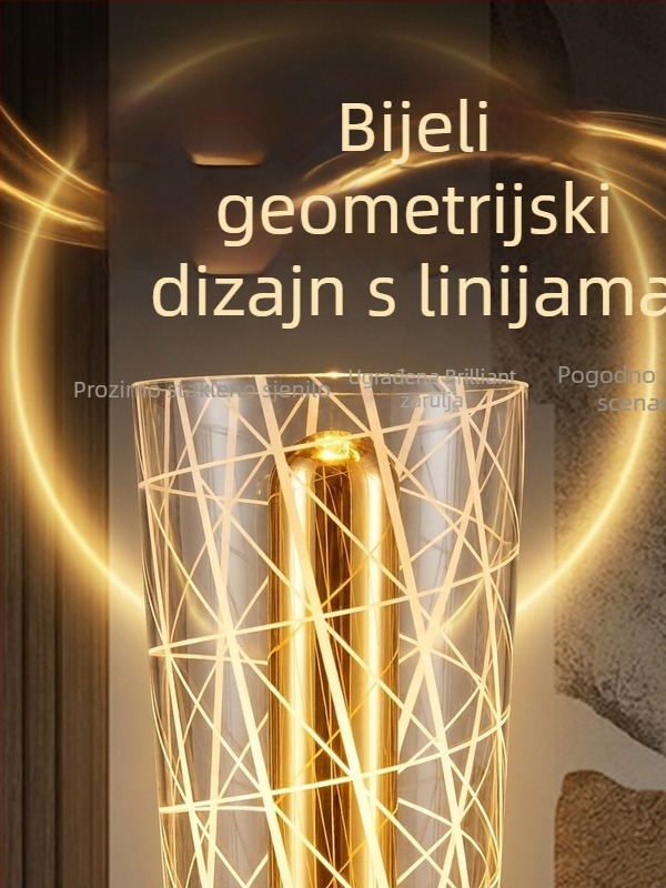 Noćna lampica za spavaću sobu s akrilnim dekorativnim ambijentalnim svjetlom, nordijskog stila, napajanje baterijom i mogućnost povezivanja, dimenzije 9 x 9 x 22 cm