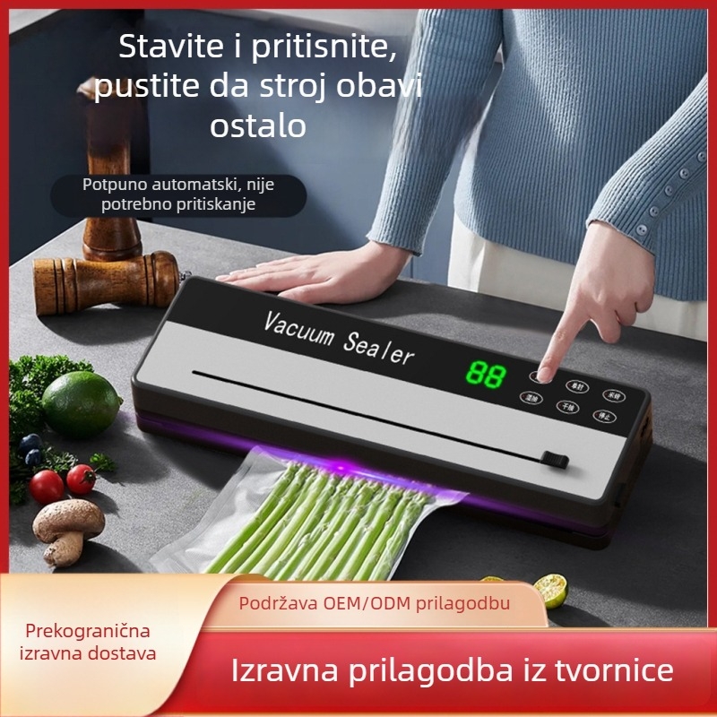 Kućni vakuumski zatvarač s nožem za rezanje – kompaktna mašina za pakiranje hrane