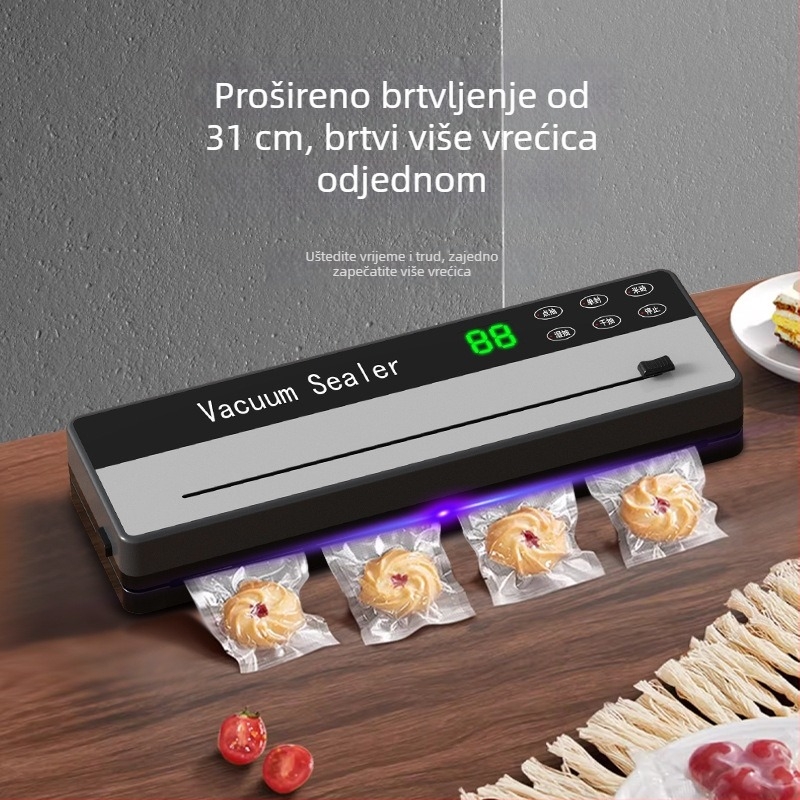 Kućni vakuumski zatvarač s nožem za rezanje – kompaktna mašina za pakiranje hrane