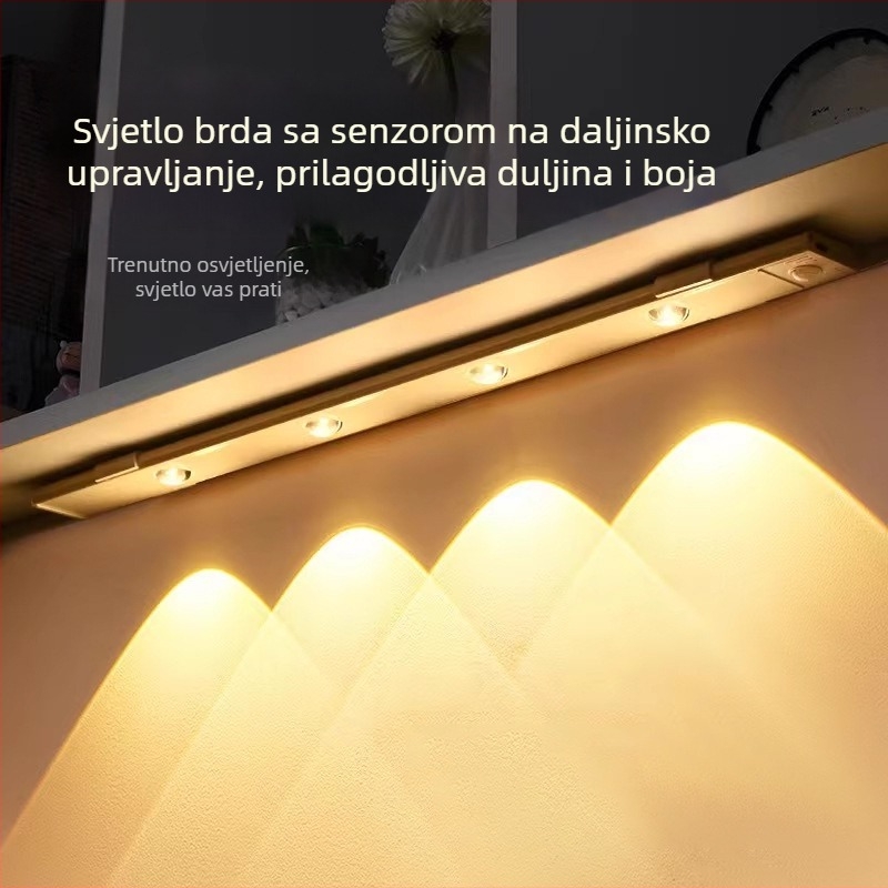 Cat-Eye Hill pametno LED svjetlo za ormar sa senzorom, punjiva noćna svjetiljka, svjetlo za garderobu s detekcijom pokreta, podesivo u pet boja.