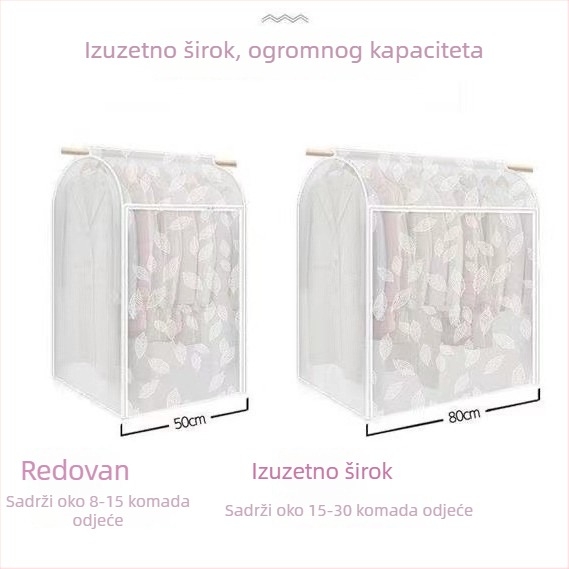 Trodimenzionalna prozirna navlaka za odjeću protiv prašine – haljine, kaputi i odijela