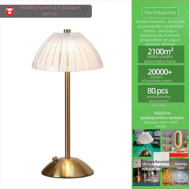 Prilagođena kristalna stolna svjetiljka, retro noćna svjetiljka za spavaću sobu, ambijentalno osvjetljenje za spavaću sobu, punjiva noćna lampica, doživljaj visokog kvaliteta