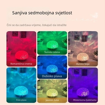 Atmosferska lampa s efektom ledenog brijega i vodnih valova, s vrhunskom drvenom bazom i dinamičkom projekcijom svjetla i sjene
