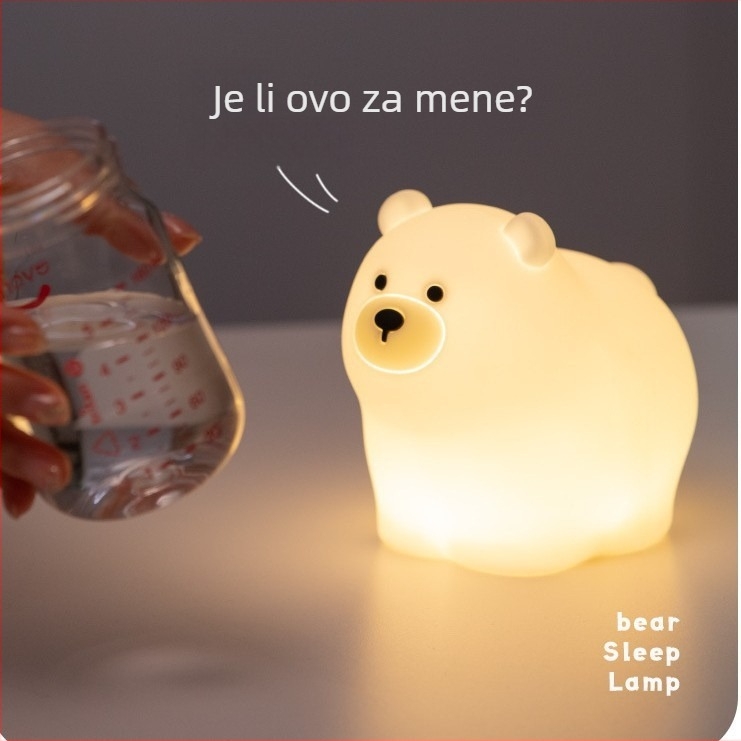 Punjaiva silikon noćna lampica za spavaću sobu, dodirno aktivirana, višebojno svjetlo, zaštita očiju