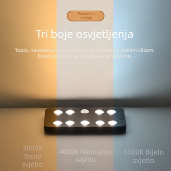 Lampa za ormar s detekcijom tijela, tri temperature boje, dvostruko dnevno/noćno prepoznavanje, USB LED noćna lampica