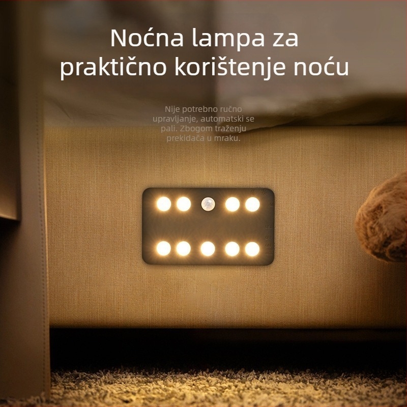 Lampa za ormar s detekcijom tijela, tri temperature boje, dvostruko dnevno/noćno prepoznavanje, USB LED noćna lampica
