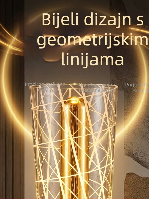 Noćna lampica za noćni ormarić s akrilnim dekorativnim ambientnim svjetlom, nordijski stil, elegantan dojam visoke klase, napajanje baterijom uz mogućnost priključka na mrežu, noćno svjetlo za spavaću sobu