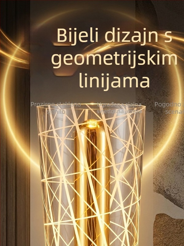 Noćna lampica za noćni ormarić s akrilnim dekorativnim ambientnim svjetlom, nordijski stil, elegantan dojam visoke klase, napajanje baterijom uz mogućnost priključka na mrežu, noćno svjetlo za spavaću sobu