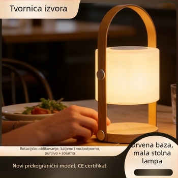 Noćna svjetiljka od masivnog drveta za spavaću sobu, jednostavan i moderan stil, prijenosna noćna svjetiljka, dekorativna Stolna lampica