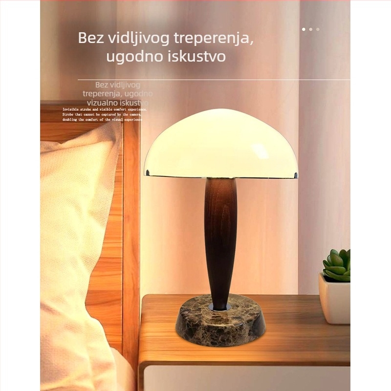 Danska retro stolna lampa s mramorom, dizajnerski luksuz za dnevni boravak i spavaću sobu, masivno drvo, dekorativna lampa za zaštitu očiju